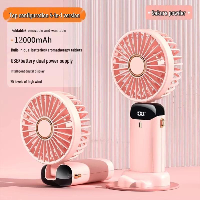 Southeast Asia Model: Customizable USB Rechargeable Handheld Fan, Silent, Portable, 15 Options Available