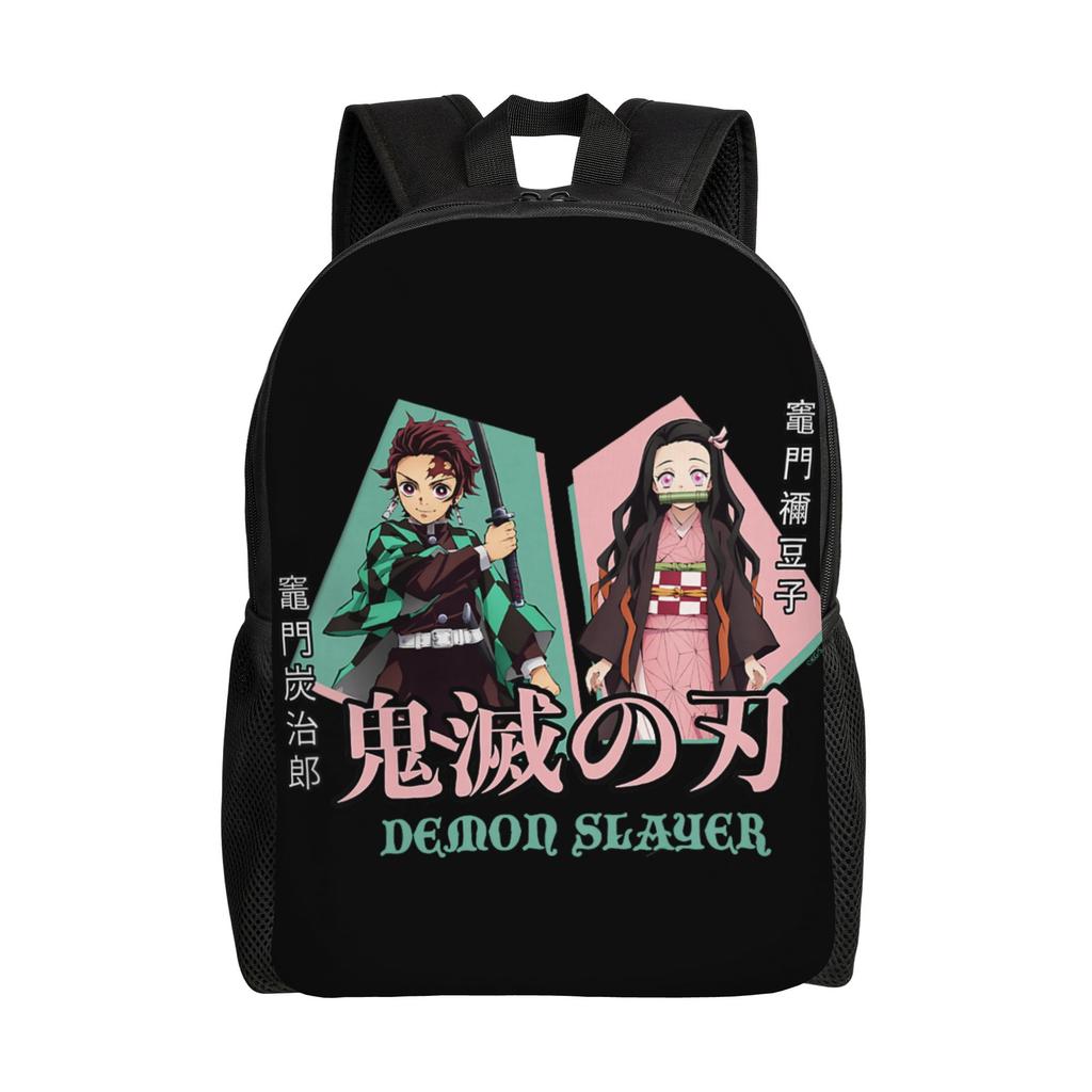 Demon Slayer backpacks Kimetsu no Yaiba Tanjiro Water Breathing Sword Daypack mochila Campus Zipper Closure Rucksack