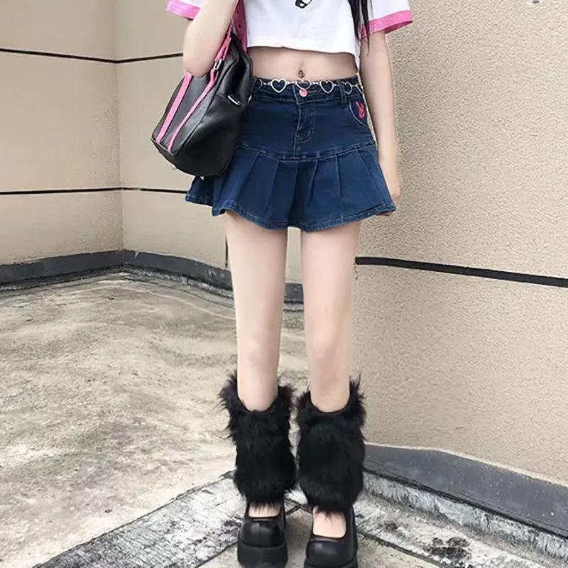 Women Faux Fur Leg Warmers Women Fall Leggings Jk Boots Stocking Girls Lolita Punk Boot Cover Harajuku Fur Foot Warming Cover