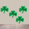 5Pcs Green Clover Honeycomb Hanging Pendant Paper St. Patrick's Day Decorations  Irish National Day