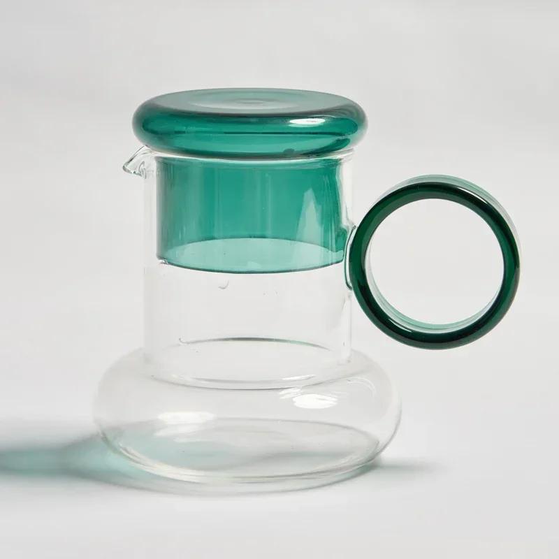 Glass Pitcher with Cup Lid Kettle Glass Set Teaware Teapots Pitcher Water Filters Water Jug Water Carafe Glass Bottle