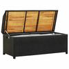 Storage Bench with 120 cm Poly Rattan in Black