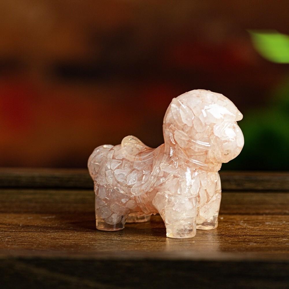 Resin Animal Ornament With Water Crystal Fill For Office Desk And Wealth Enhancement