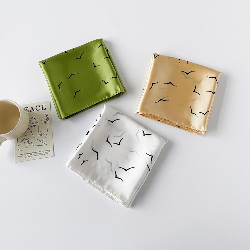 70 * 70 Four Seasons Available New Women'S Small Square Scarf, High Grade Letter Printed Scarf, Professional Scarf, Satin Scarf