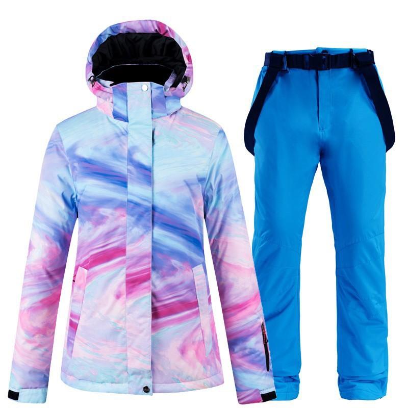 Winter Outdoor Ski Suit, Women's Thermal Snowboard and Snowboard Ski Pants Suit.