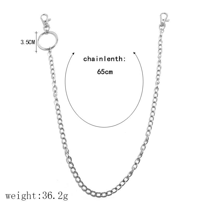 1PCS Long Metal Wallet Belt Chain Trousers Hipster Pant Keychain Clip Keyring HipHop Jewelry