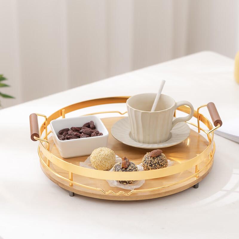 Xuanrun Round Gold Iron Serving Tray