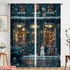 2pcs,2D Plane Printing Minimalist Curtains Christmas Party Versatile Polyester Fabric (without Rod) Versatile All Ldeal for