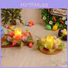 Easter Egg Candle Holder Decor With Faux Flowers For Living Room Festive Display