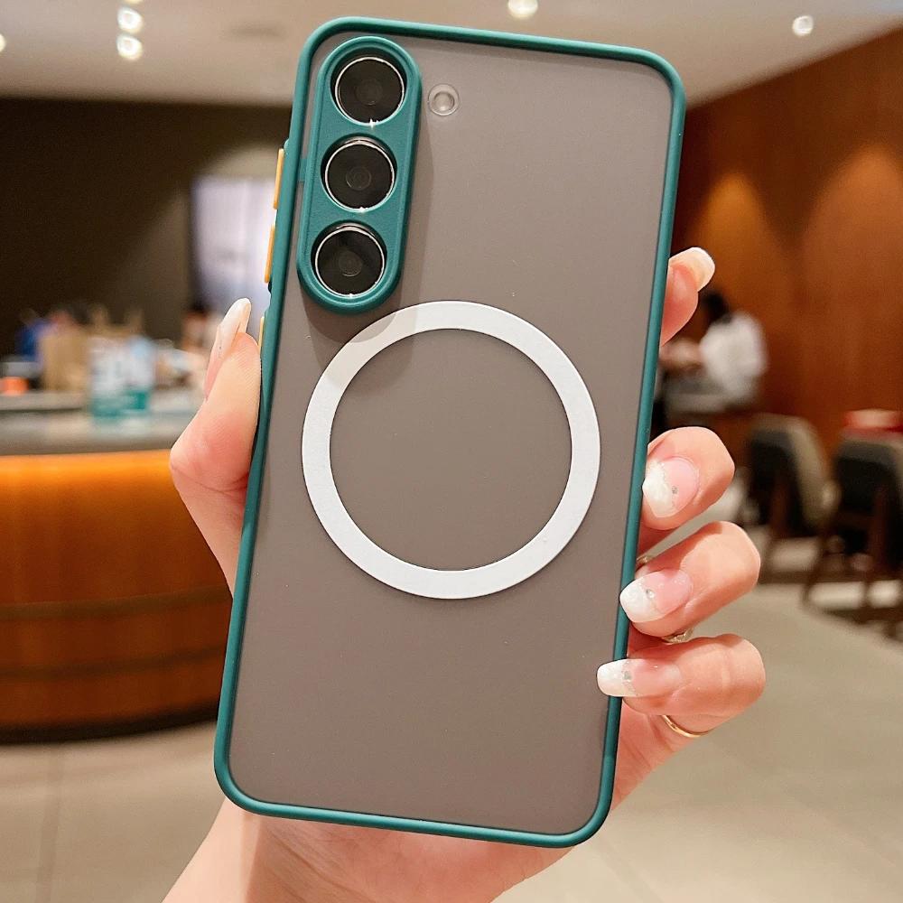 

Для Magsafe чехол для телефона Samsung Galaxy S21 S20 FE S24 S23 S22 Plus Note 20 Ultra A54 A53 A52s A52 A34 A33 A14 A13 5G чехол Galaxy S24