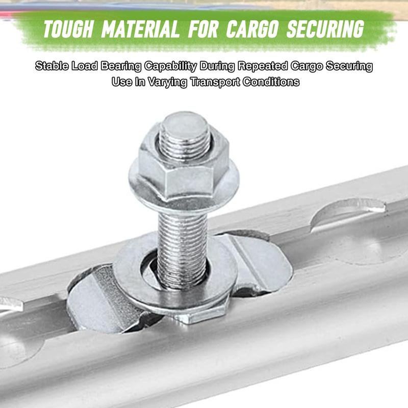 10pcs L Track Double Lug Threaded Stud Nut Fitting Tie Down Used with L Track Rail for Trailer Truck Bed Cargo 3/8-24 45mm