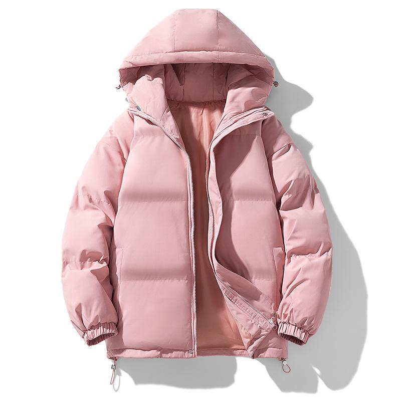 Solid Color Versatile Cotton Jacket for Women, Autumn and Winter Korean Style Trendy Loose and Thick Men's Casual Couple Cotton Jacket