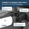 LENZ J1772 To Tesla Charging Adapter 80A/240 VAC, [Safety Certified] Compatible with Tesla Model
