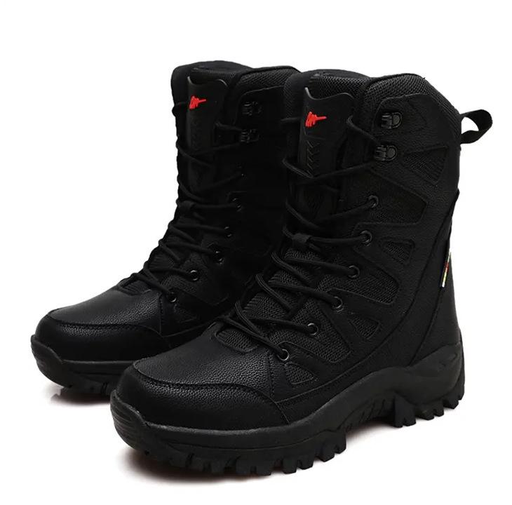 Winter combat boots large size outdoor velvet warm snow boots high top cotton shoes couple mountaineering boots