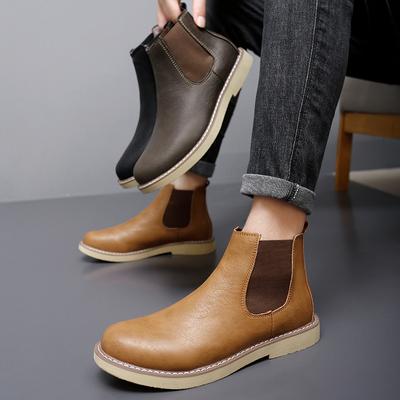 Mode Herren Retro Cowboy Stiefel PU Europäisch und Amerikanisch Business Büro Hohe Qualität Chelsea Boots Outdoor Trainingsstiefel Größe 38-48