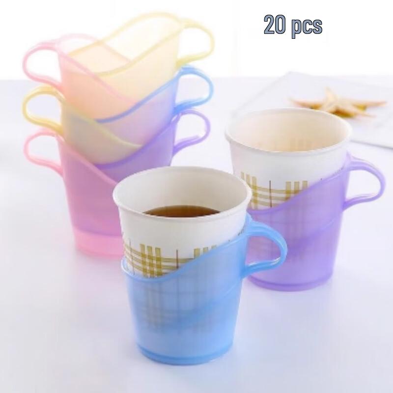 Одноразовый утолщенный пластиковый держатель для стаканов (20-Упаковка)