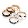 Personality Fashion Enamel Glazing Black White Bamboo Joint Opening Bangles for Women Vacation Stackable Bracelet Jewelry Gifts