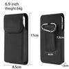 Marsupio Verticale in Nylon per Smartphone con Cinturino in Pelle e Chiusura Magnetica da Uomo