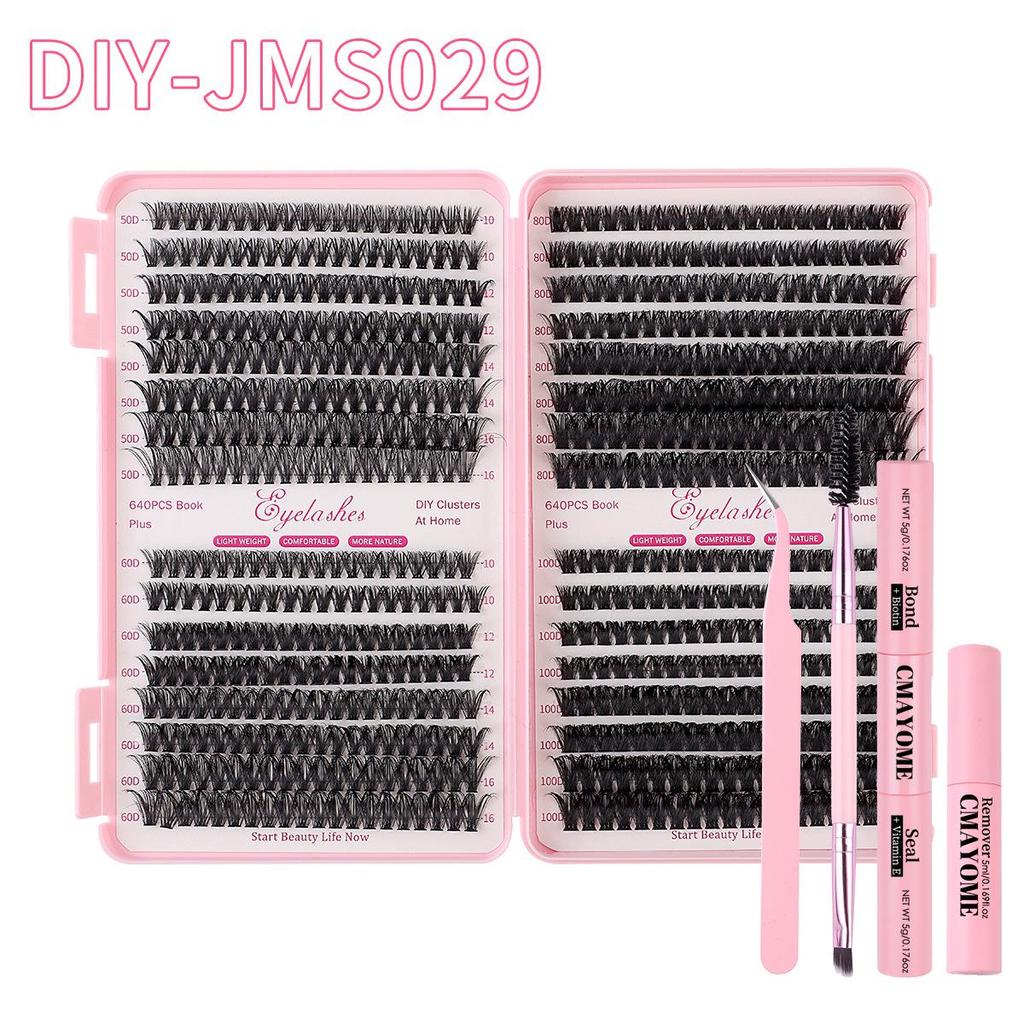 DIY Cross-Border 10D/30D/60D Kluster Ögonfransar Bok: Naturliga, Böjda, D-kurva Segment, Tjocka Lösögonfransar.