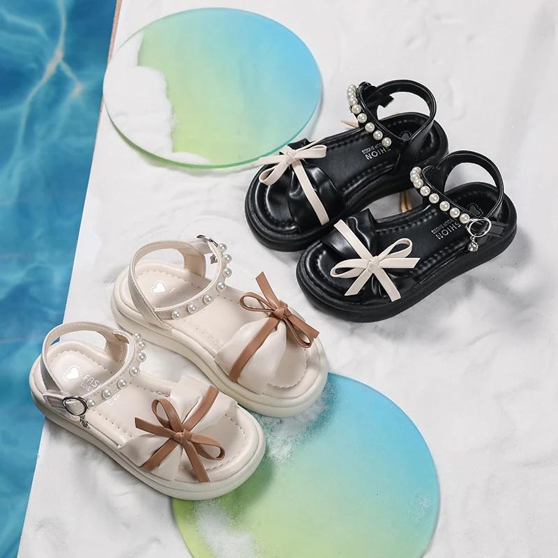 Girls' Shoes Children's Princess Kids Sandals 2025 New Summer Baby Soft Soled Ocean Beach Big Children's Sandals