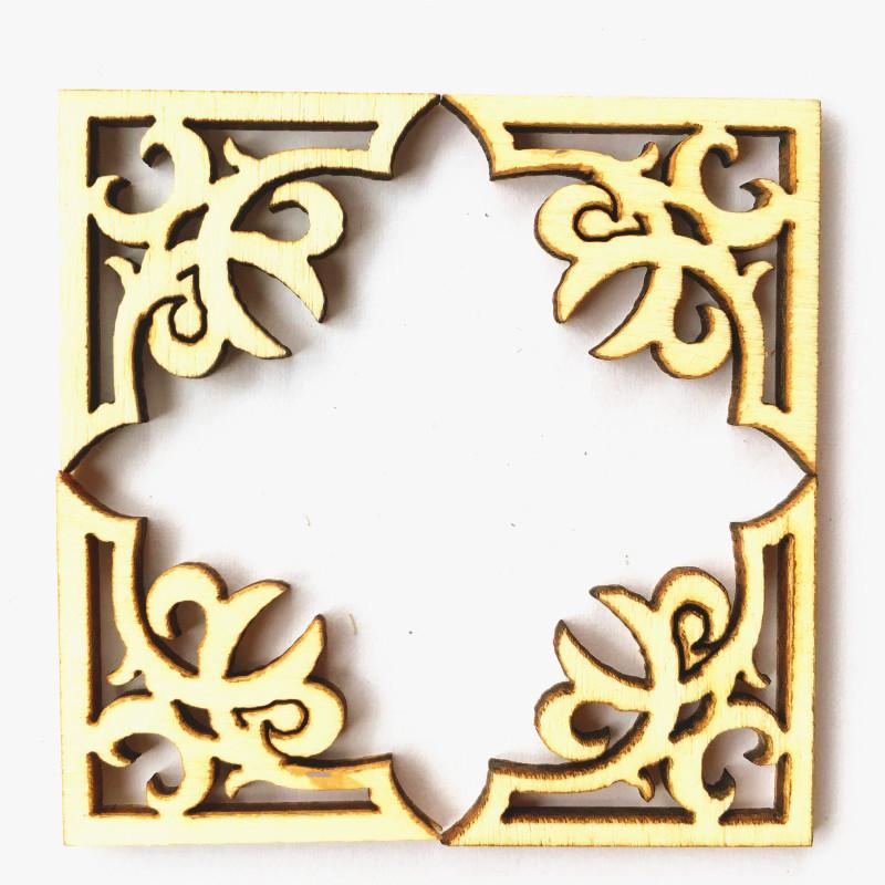 28*28mm Wooden 50Pcs Ornament Book Corner Protector Album Corner DIY Crafts Scrapbook Wood Slices Home Decoration Box Book