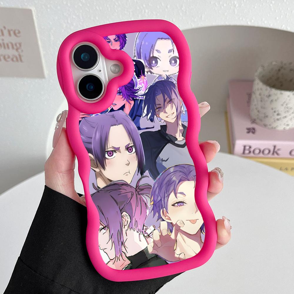 Blue Lock Reo Mikage Wavy Edge TPU Mobile Phone Case for iPhone 17 16 15 14 13 12 11 Air Pro Max Plus Colorful Cover