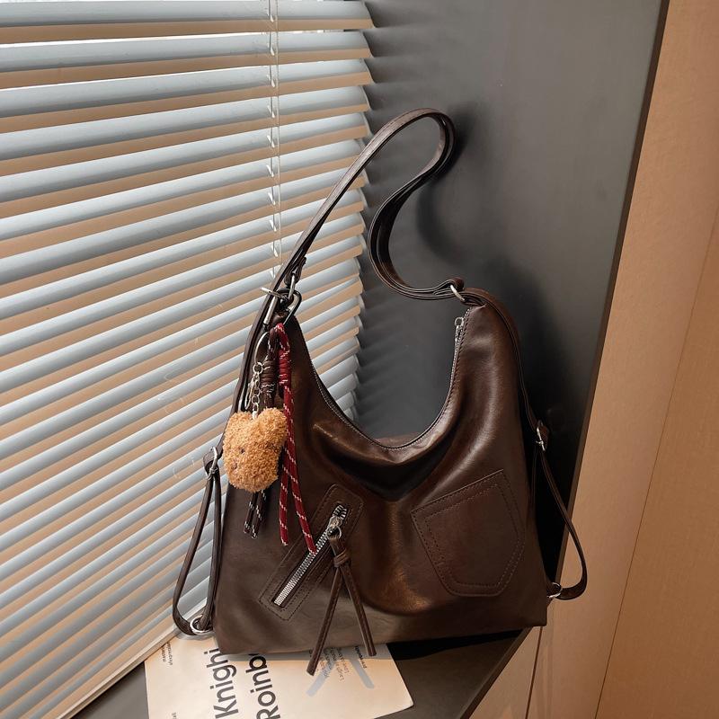 Vintage Commuter Tote Bag Women's Large Capacity 2025 New Casual One Shoulder Crossbody Multifunctional Fashion Backpack