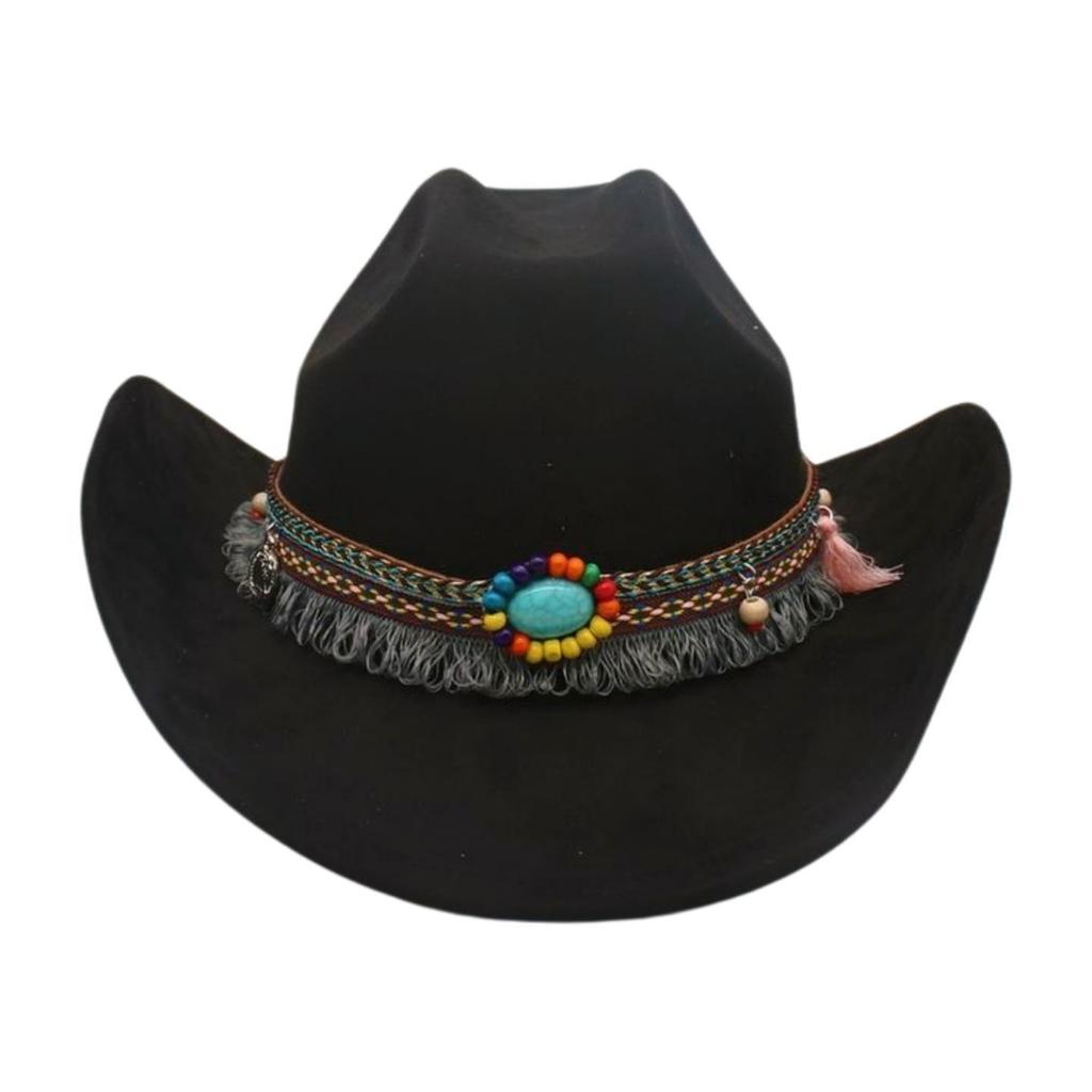 British Style Knight Performance Dance Performance Jazz Hat Ethnic Style Warped Edge Top Hat Travel Cowboy Hat