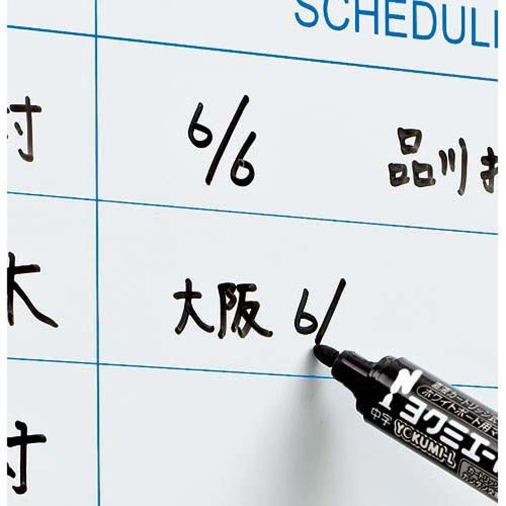 KOKUYO Board Marker Yokumieru Direct Liquid Cartridge Type Fine Point Black Set of 12 PM-B501DX12