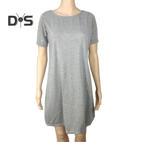 Letní mini šaty s krátkým rukávem, áčkového střihu, s kulatým výstřihem, jednobarevné, délka nad koleno, jednoduchý styl, krátké šaty na rande, plážovou párty