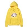 Black Warm Fleece Hooded Sweatshirt Kakegurui Compulsive Gambler Kirari Color Print Japanese Title Loose Street Hoodie