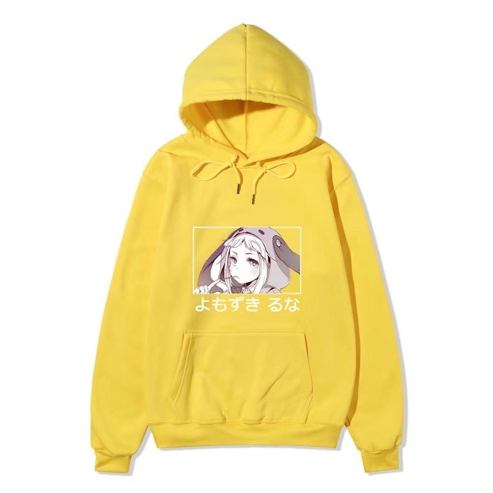 Black Warm Fleece Hooded Sweatshirt Kakegurui Compulsive Gambler Kirari Color Print Japanese Title Loose Street Hoodie