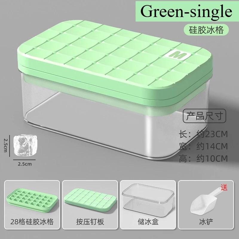 28/56 Grid Large Capacity Silicone Ice Cube Tray Press-Type with Lid Mold Ice Mould Box for Bar Gadget Kitchen Accessories