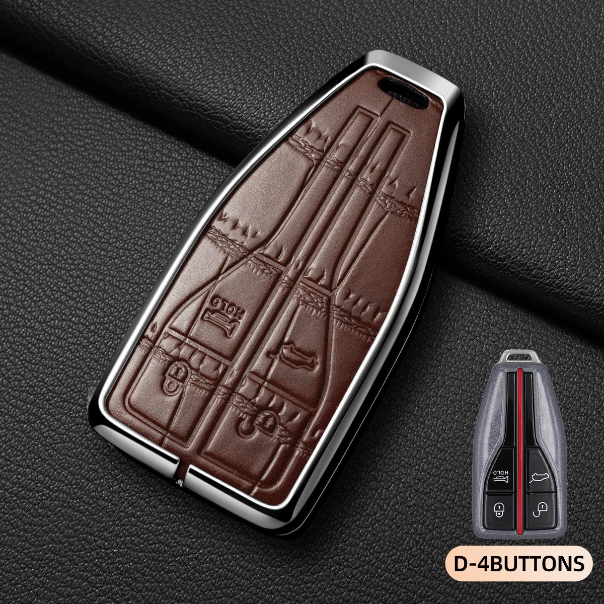 High-End Crocodile Pattern Key Cover for Hongqi HS5, HS7, EHS9, and HS3 Crocodile Pattern