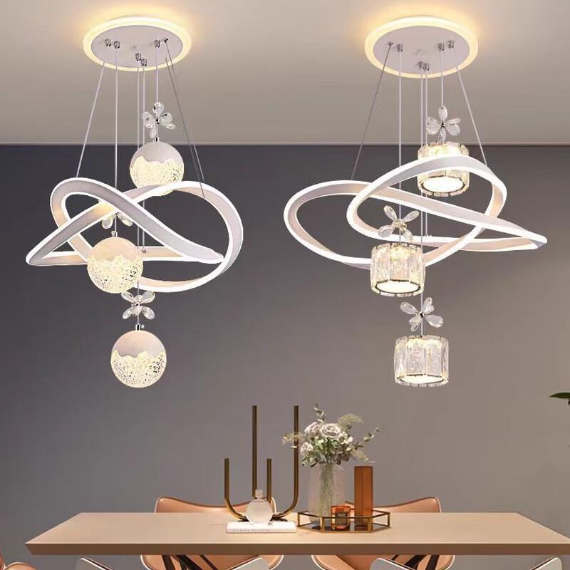 Shengbai Dimmable Round Crystal Dining Room Chandelier