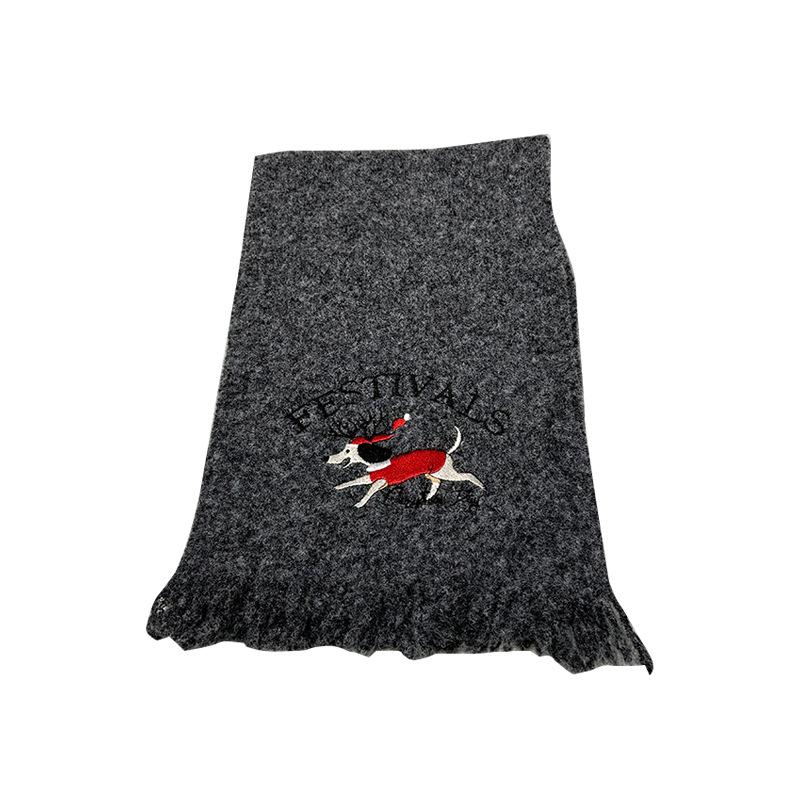 Autumn and winter cute Christmas scarf female senior sense thickened warm student scarf design sense versatile knitted scarf