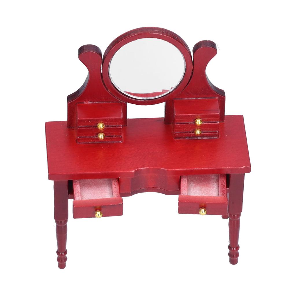 1:12 Maßstab Puppenhaus Schminktisch Holz Puppenhaus Dekorationen Zubehör mit Spiegel