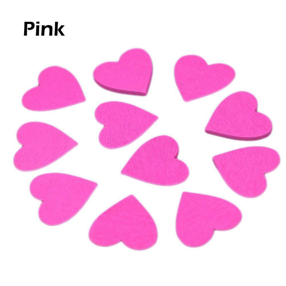 Party Decor DIY Wedding Ornaments Wooden Chips Confetti Slices Wood Crafts Hearts Shaped