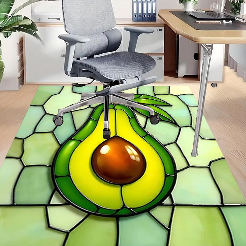 1PC Avocado Stained Glass Non-Slip Floor carpet, suitable for Office, bedroomand playrooms. It can also be used as a sofa footrest cover-T65
