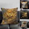 Golden Tree And Moon Abstract Painting Pillow Case Sofa Decorative Home Double-sided Printing Short Plush Cushion Pillow Cover