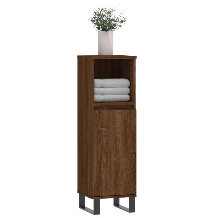 VidaXL Armoire de bain chêne marron 30x30x100 cm bois d'ingénierie 831571