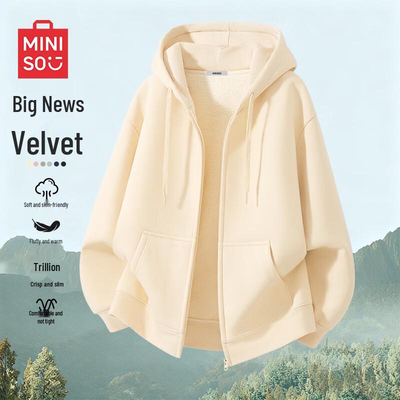 

MINISO Men s Warm Fleece Pullover Hoodie 4XL