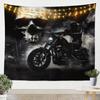 Wandbehang Schwarz Motorrad Wandbehang Totenkopf und Nebel