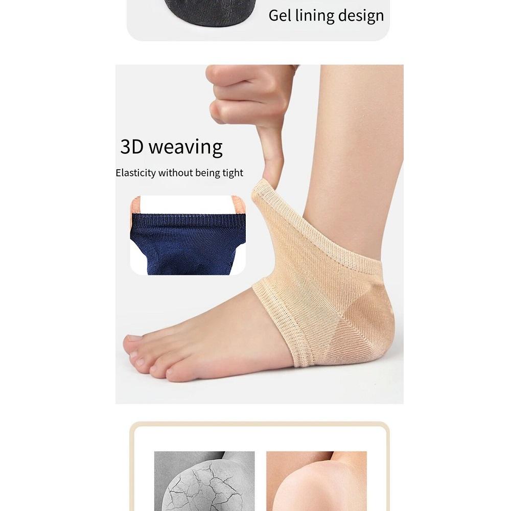 2PCS Silicone Heel Sleeve Socks Heel Padded Heel Cups Insoles Feet Care Repair Half-yard Socks