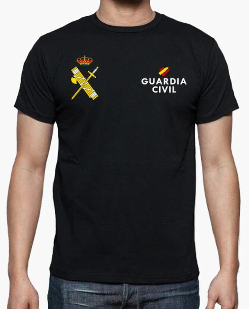 Summer Short Sleeve Casual Cotton O-Neck T Shirt Spanish Civil Guard Guardia Men T-Shirt men cl