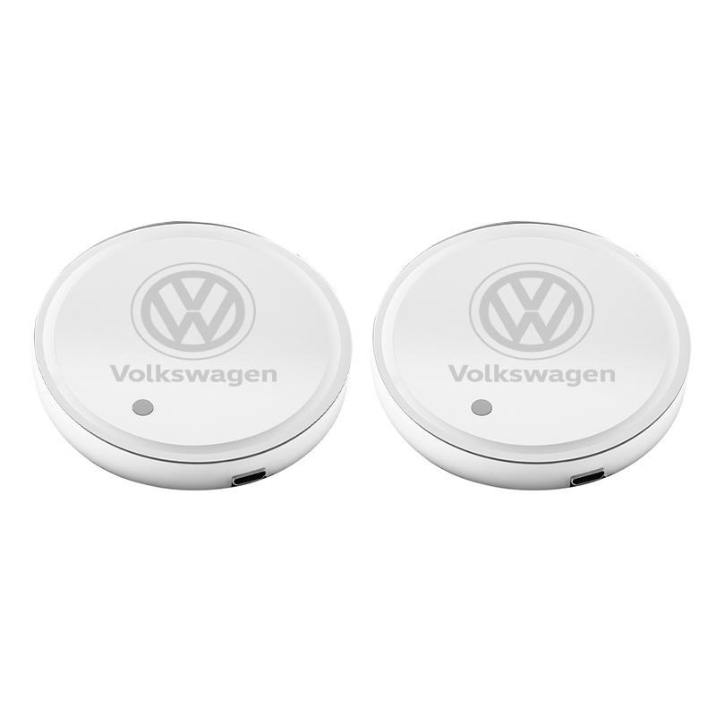 hijk1 Car Glowing Coasters LED Light Water Cup Mat For VW Golf Amarok T5 Phaeton GTI Teramont ID3 Car USB Charging Coasters keychain