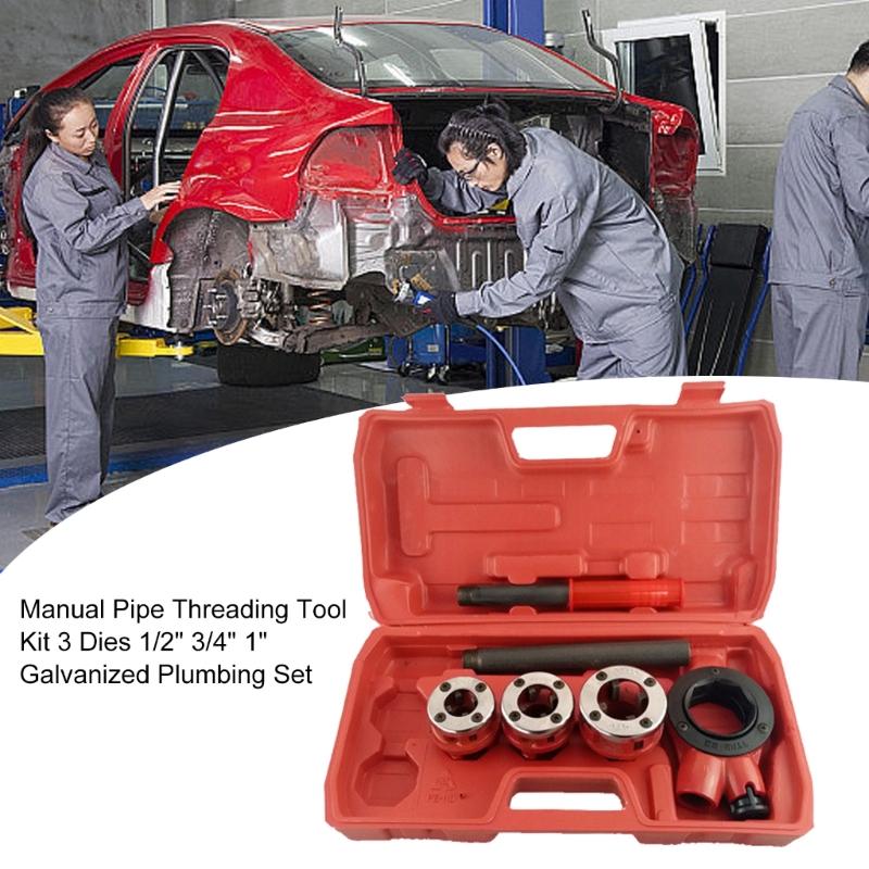 Professional Hand Operated Pipe Threading Set Galvanized Plumbing Manual Tapping Tool Accessories for Diversing Projects