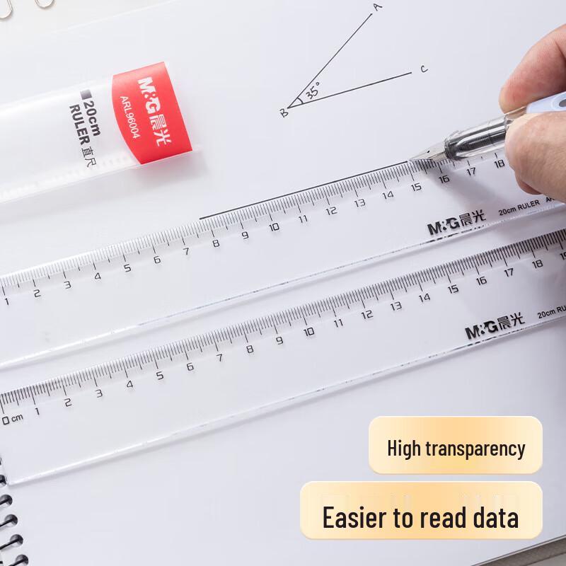 M&G 20cm Transparent Straight Ruler