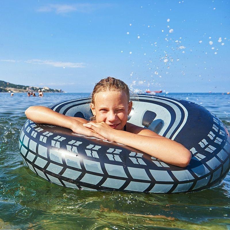 Extra Large Thick Inflatable Swimming Ring for Adults - Portable Tire Float with High Buoyancy