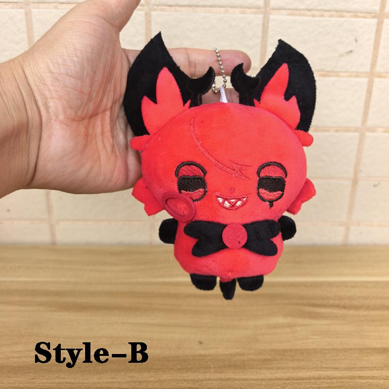 Verschiedene Stile 12 cm Mit Niedlichen Ohren Animation Hotel Hazbin Alastor Plüschtiere Schlüsselanhänger Anime Tasche Anhänger Plüschtier Puppe Dekor About 12cm black